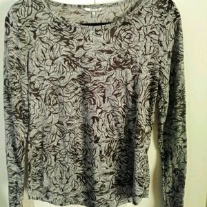 BKE Sz M Long Sleeve Dark Brown & Tan